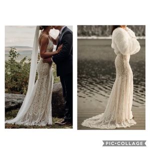 Beautiful white lace wedding maxi dress